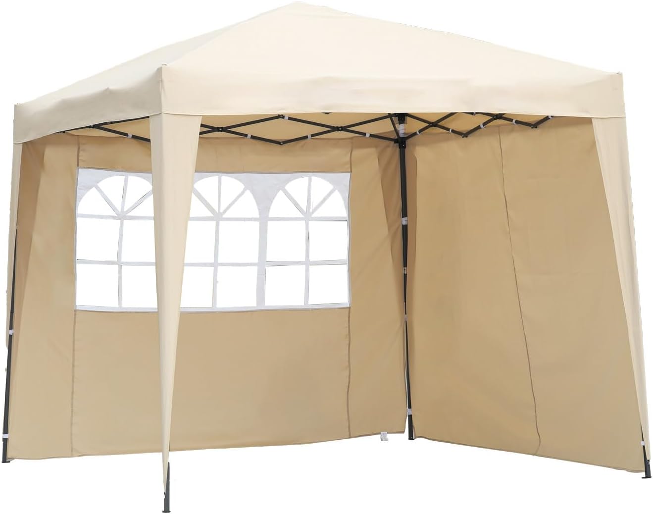 Tente de fête Angel Living - Montage facile - Avec 2 parois latérales - 250 x 250 x 250 cm - Beige