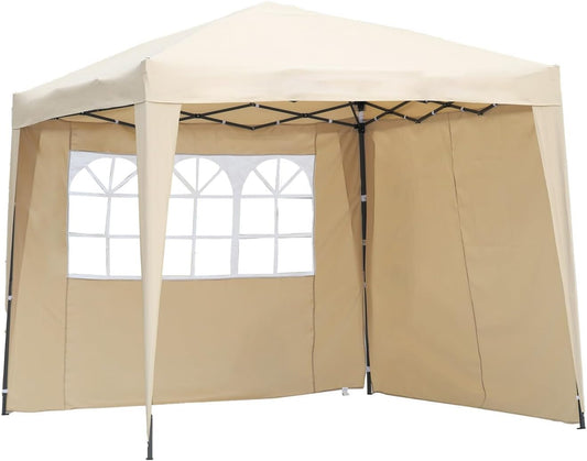 Tente de fête Angel Living - Montage facile - Avec 2 parois latérales - 250 x 250 x 250 cm - Beige