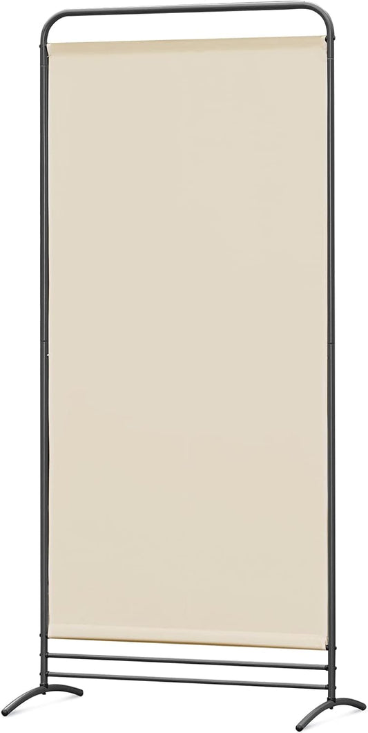 Angel Living Paravent - 1 pièce - 81x180 cm - Pliant - Autoportant - Cadre métallique - Séparation de pièces et pare-vue - Beige