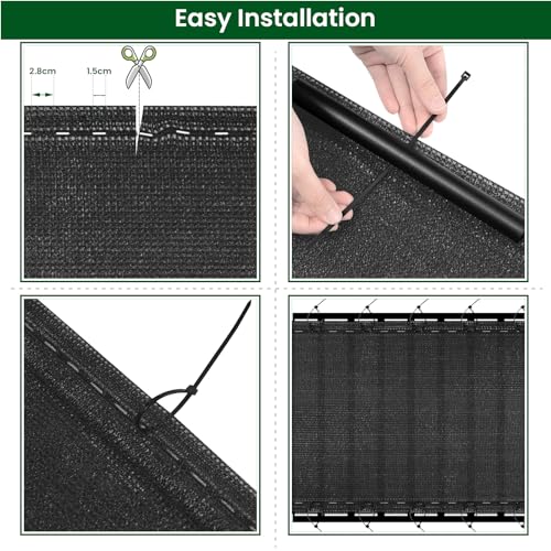 Woltu Privacy Cloth for Garden Fence 1.5 x 15 m - Anthracite - Résistant aux intempéries et aux UV
