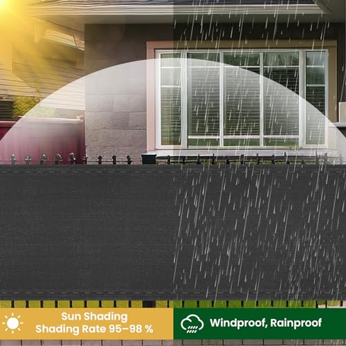Woltu Privacy Cloth for Garden Fence 1.5 x 15 m - Anthracite - Résistant aux intempéries et aux UV