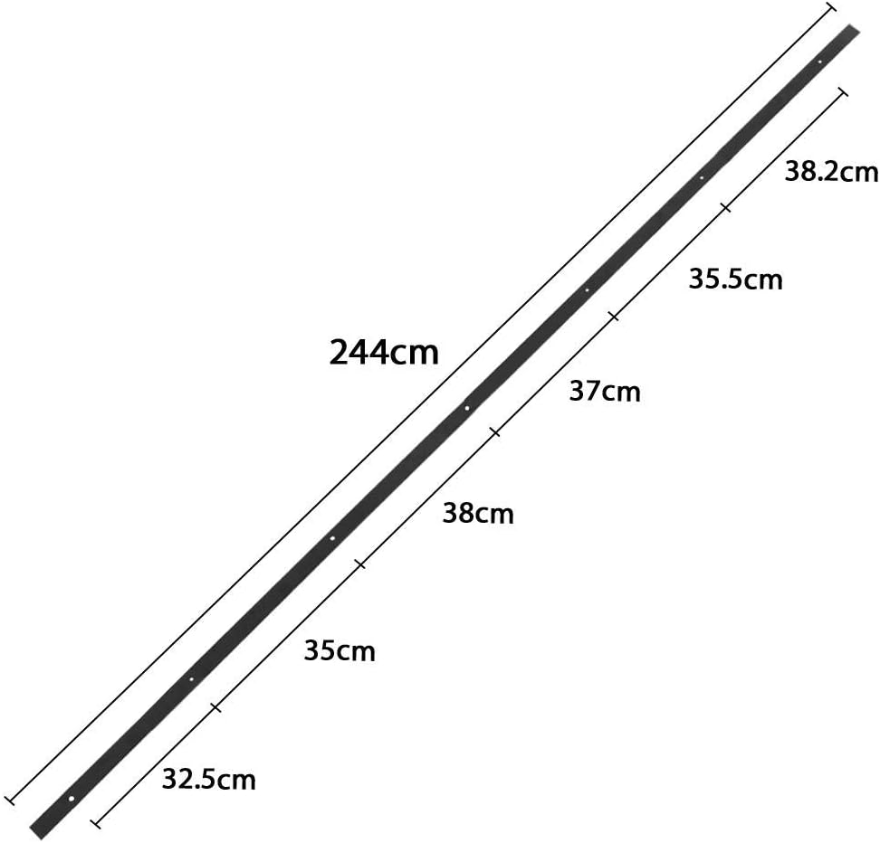 Yaheetech Quincaillerie pour porte coulissante - Jusqu'à 100 Kg - Fer - 244 x 23 x 5,5 cm - Noir