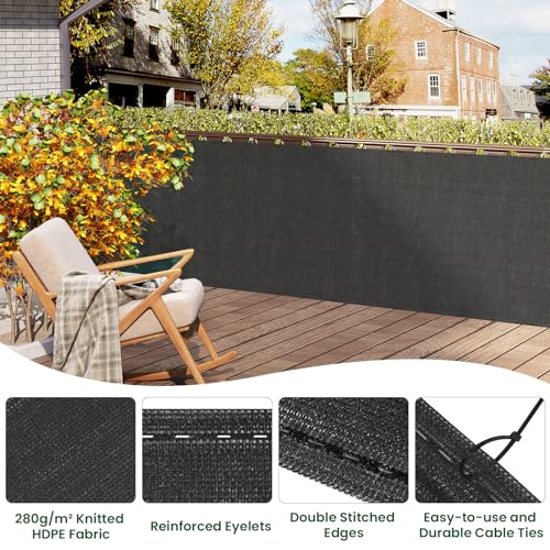 Woltu Privacy Cloth for Garden Fence 1.5 x 15 m - Anthracite - Résistant aux intempéries et aux UV