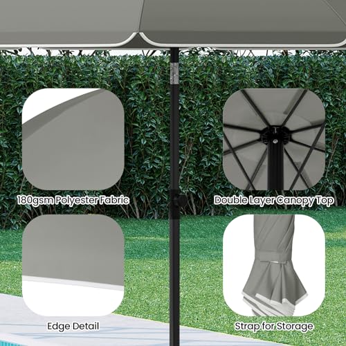 Woltu Parasol Parasol de balcon - Résistant aux UV et imperméable - Hauteur et angle réglables - Rond