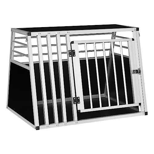 Boîte de transport pour chien Eugad Boîte de transport en aluminium pour chiens de taille moyenne - Gris - 92 x 66 x 65 cm