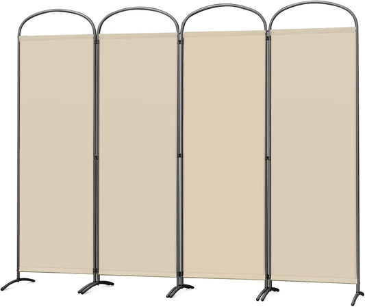 Angel Living Paravent - 4 pièces - Pliable - Polyester 160g/m² - Cadre en acier - Séparation de pièces et protection de la vie privée - Beige