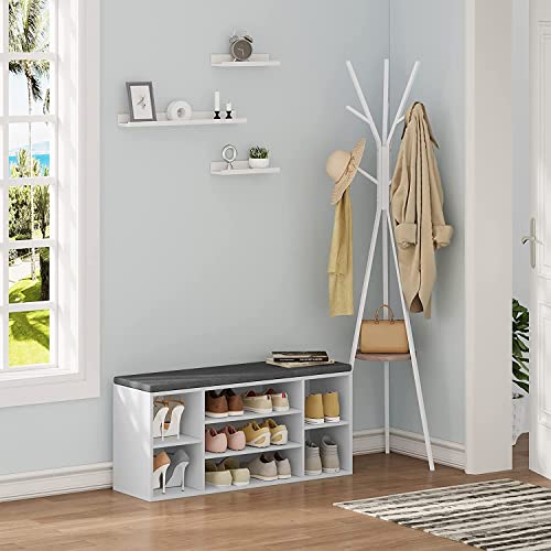 Woltu Set de 3 étagères murales flottantes - MDF blanc - 60 x 15 x 10 cm