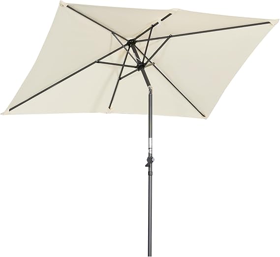 Angel Living Parasol - Inclinable - 140 x 210 cm - Rectangle - Crème