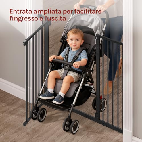 Woltu Barrière de sécurité pour enfants pour escaliers et portes Blanc 75-107 cm