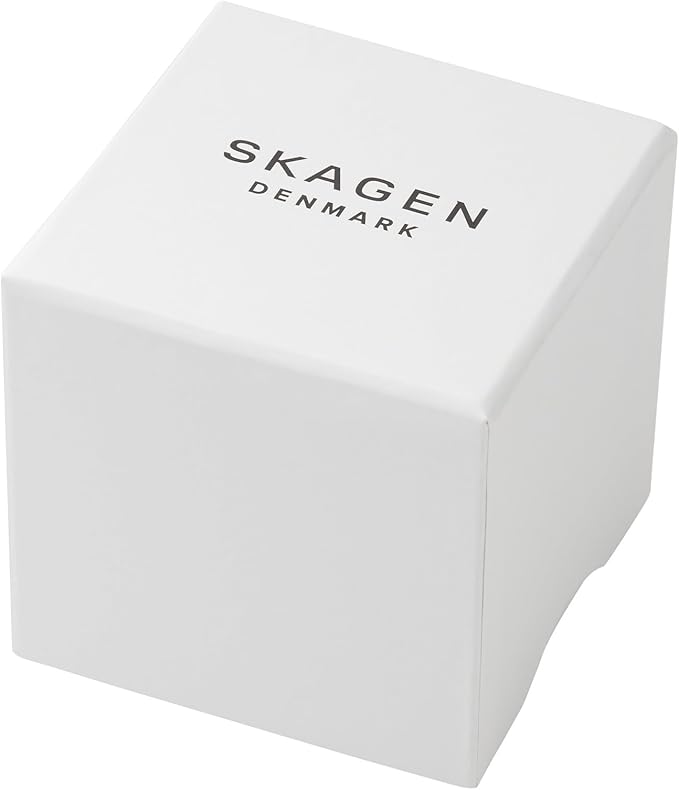 Skagen Melbye Titanium 40 mm - Boîtier gris en titane - Cadran bleu - Bracelet en cuir marron