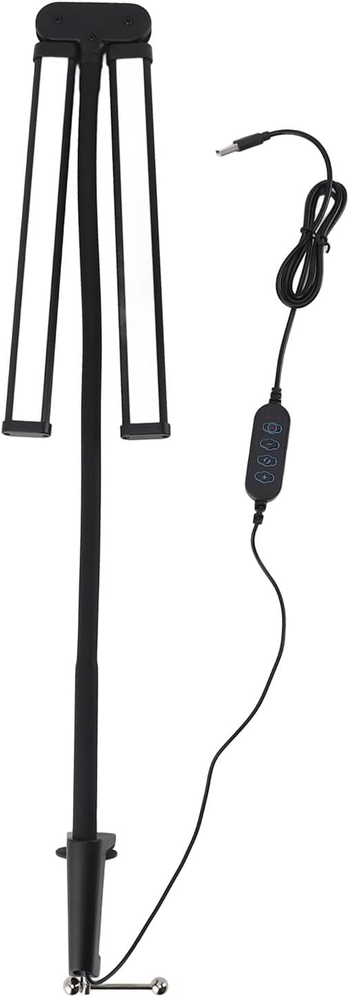 Lampe de bureau à Led Skoov - pour la maison et le bureau - lumineuse à double tête avec 3 couleurs, dimmable à l'infini - flexible à col de cygne pour l'architecture - USB 5V - noir