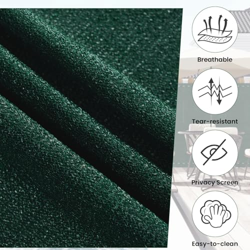 Woltu Shade Cloth 1.5 x 15 m Green - Brise-vue et brise-vent pour jardin et balcon
