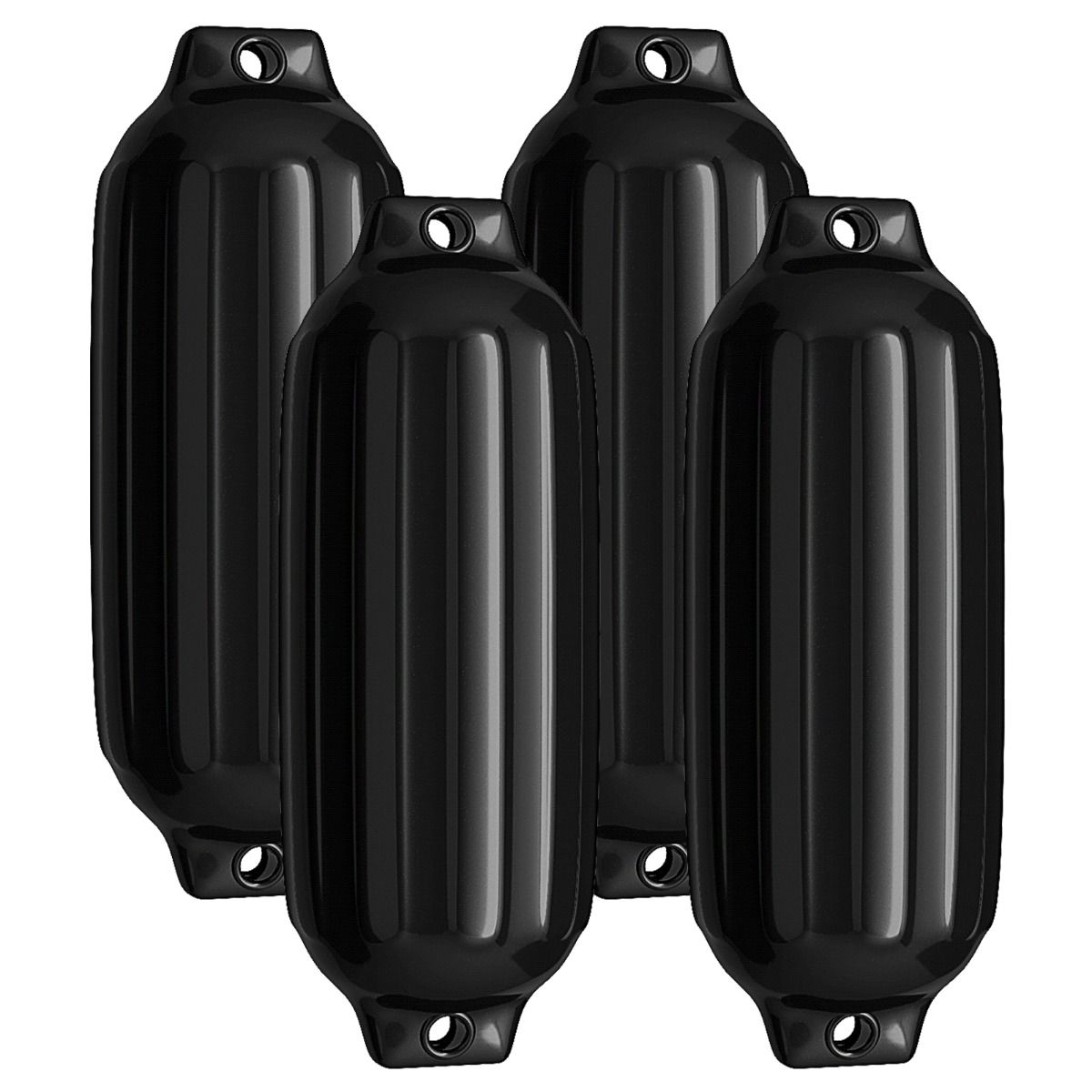 Coast Set of 4 Boat Fenders - Protection UV - PVC - Noir