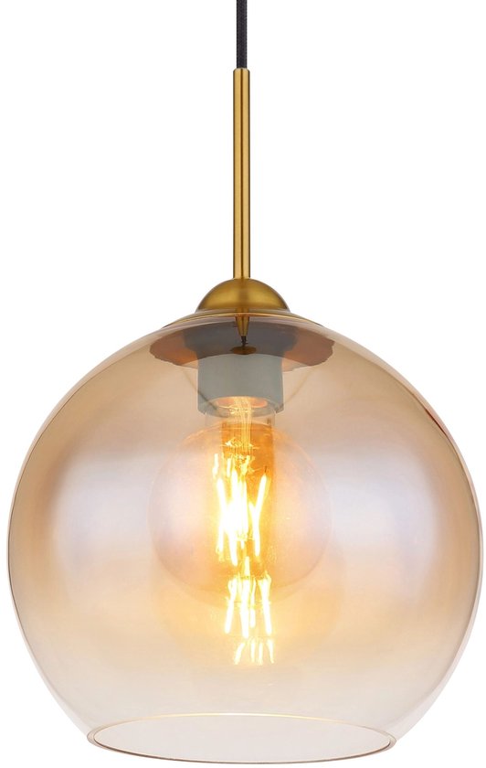 Globo - suspension - JAMESSA - couleur ambre - verre - Ø 25 cm - E27 - 15788H