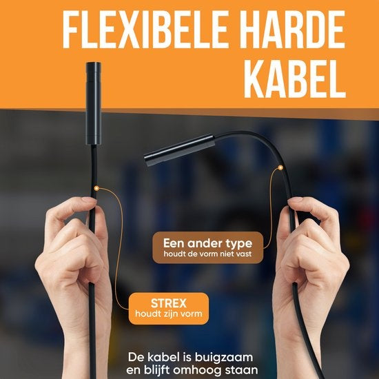Strex Caméra d'inspection avec écran 5M - 1080P HD - écran LCD 4,3 pouces - étanchéité IP67 - éclairage LED - endoscope - caméra d'inspection - microSD 32gb inclus