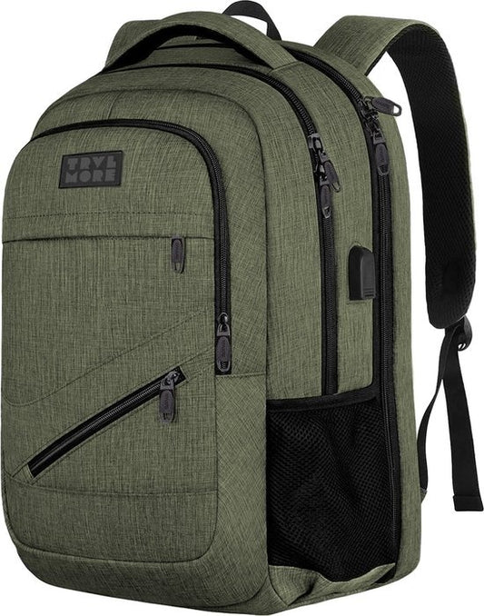 TRVLMORE Sac à dos - 28L - 15.6 inch - Sac à dos pour ordinateur portable - Sac d'école - Unisexe - Vert résistant aux éclaboussures