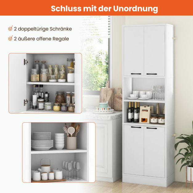 Meuble de cuisine Coast - MDF & bois - 56 x 30 x 190 cm - Blanc