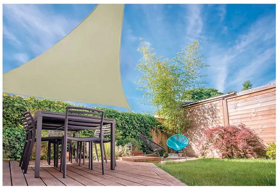 Toile d'ombrage UV50+ triangulaire taupe 3,6 x 3,6 x 3,6 m, protection solaire pour jardin