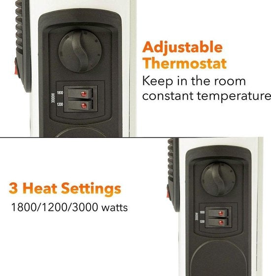 Perel Radiateur convecteur, intérieur, trois niveaux de chaleur, ventilateur turbo, 3000 W