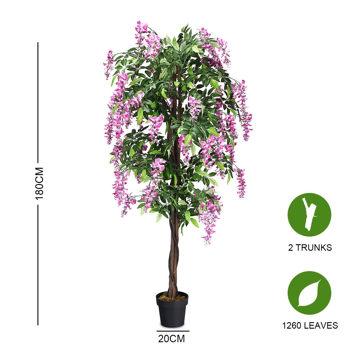 Arbre décoratif Coast « Glycine » 180 cm - Rose - Pépinière Pot