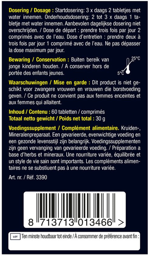 Lucovitaal Moisture Balance Tablets Complément alimentaire - 60 comprimés