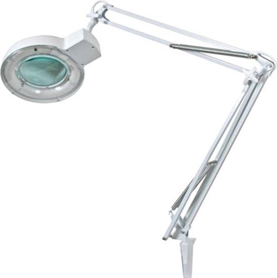 Velleman Loeplamp met klem, zwenkarm, aan/uit-schakelaar, vergroting 2.25x, voor kinderen, volwassenen, senioren, lezen, diamond painting, hobby, werken, wit