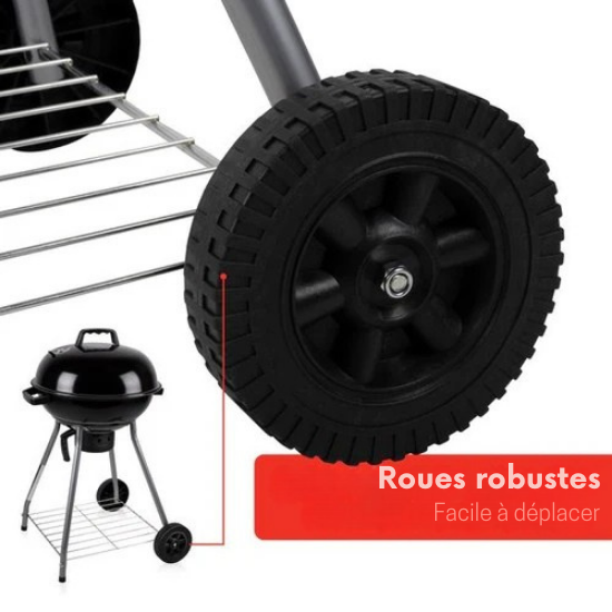 Barbecue au Charbon –BBQ Collection - Ø 45 cm – Avec Couvercle et Bac à Cendres