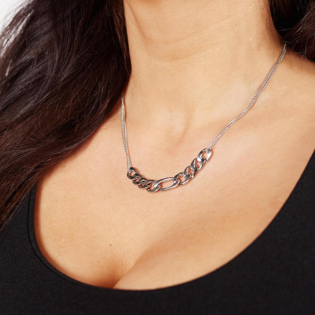 Chaîne en argent avec maillon - Laura Ferini