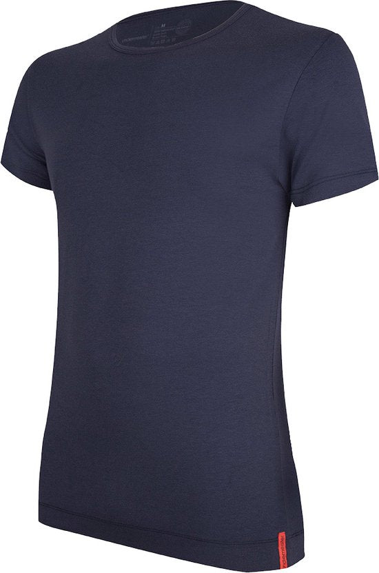 T-shirt Undiemeister pour homme - T-shirt slim fit - Anti-transpirant - Storm Cloud (bleu foncé) - Tencel - Doux comme de la soie - Respirant - Antibactérien - Manches courtes - Col rond - Taille M