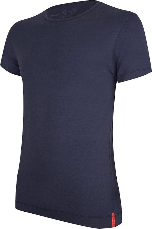 T-shirt Undiemeister pour homme - T-shirt slim fit - Anti-transpirant - Storm Cloud (bleu foncé) - Tencel - Doux comme de la soie - Respirant - Antibactérien - Manches courtes - Col rond - Taille M