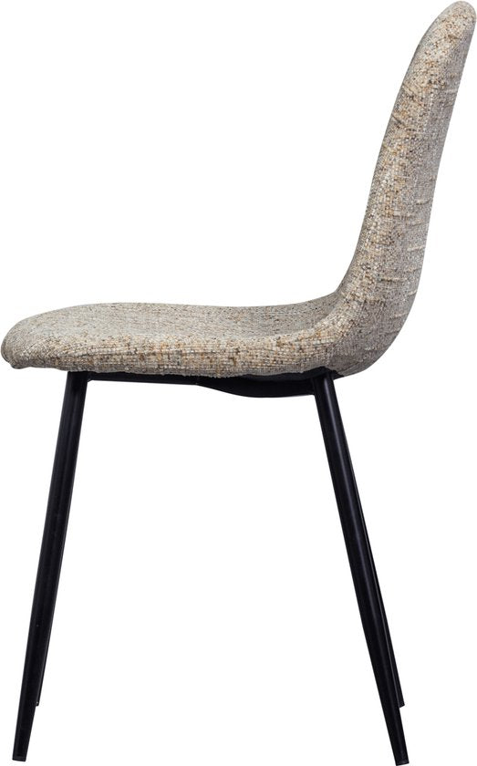 chaise de salle à manger Marije - Chenille - Naturelle - Lot de 4