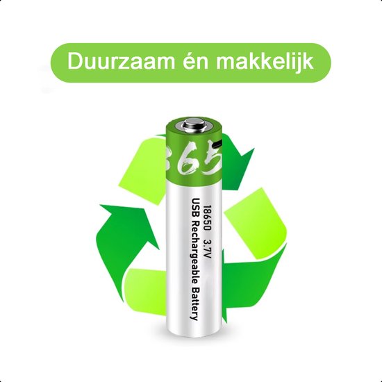 2-Pack Tech Essentials® 18650 USB-C Batteries rechargeables - Li-ion 3.7V - 2000mAh - Bouton - Batterie - Lithium