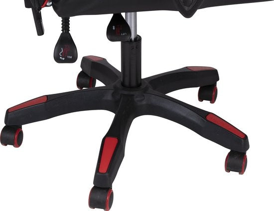 No Fear Gaming Chair - Chaise de jeu - Chaise de bureau - Hauteur réglable de 46 à 56 cm - Rouge/Noir