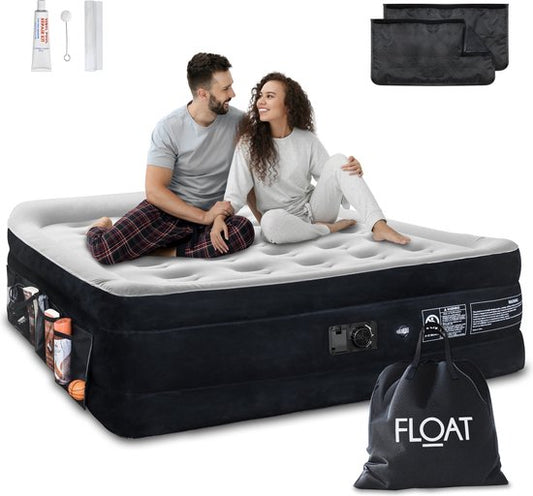 Lit gonflable - FLOAT - 2 personnes - pompe électrique intégrée - gonflage rapide - 152 x 203 x 52 cm - autogonflant - Queen