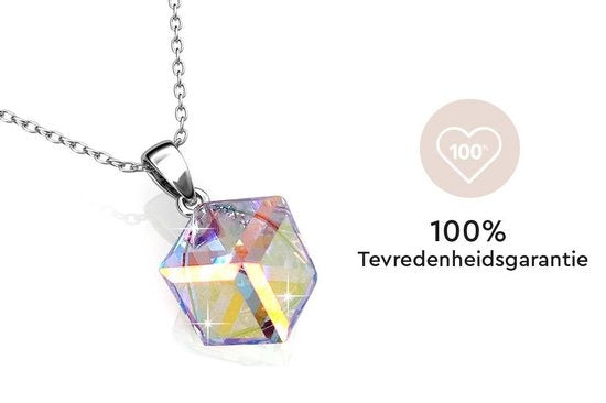 Yolora Collier pour dames avec pendentif et cristal Kalpa Camaka - couleur argent - plaqué or blanc 18 carats - emballage cadeau