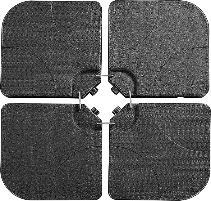 Yaheetech : ensemble de 4 pièces pour pied de parasol à remplir, pour parasol suspendu - Noir - Jusqu'à 80 kg de sable / 60 kg d'eau