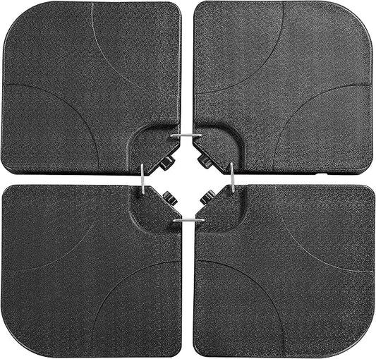 Yaheetech : ensemble de 4 pièces pour pied de parasol à remplir, pour parasol suspendu - Noir - Jusqu'à 80 kg de sable / 60 kg d'eau