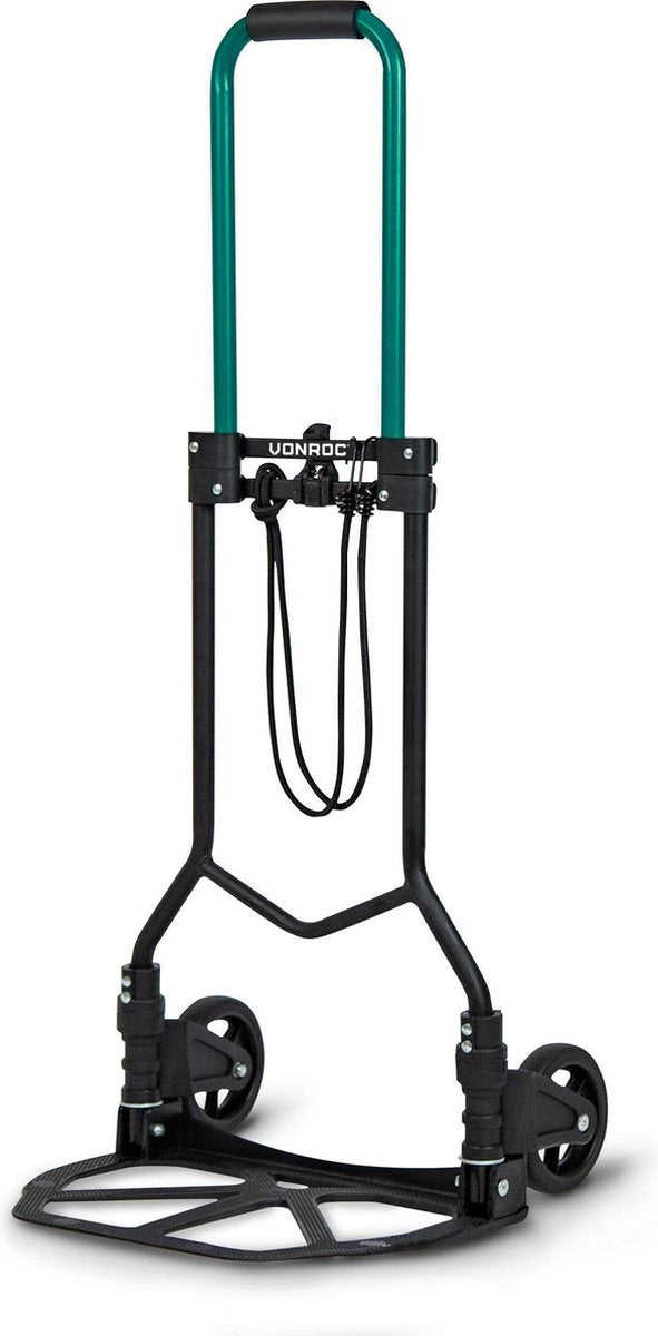 VONROC Trolley - Pliable - Plate-forme de transport avec antidérapant - Capacité de charge max. 80kg. - Avec support à bagages