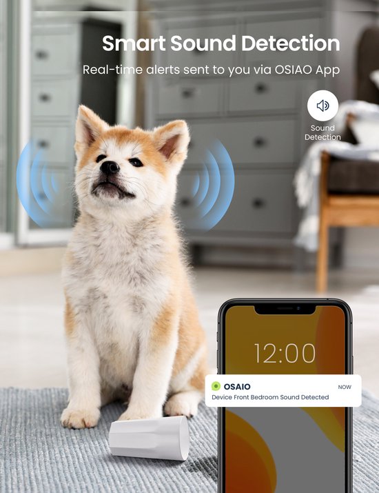 GNCC P1 : babyphone Wi-Fi avec caméra - Avec application - 1080p - Audio bidirectionnel - Vision nocturne infrarouge puissante - Détection de mouvement - Sirène - Blanc