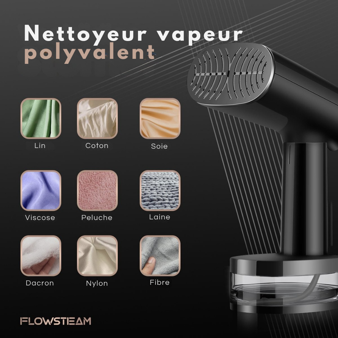 Défroisseur à vapeur FLOWSTEAM® - Réservoir 0,37L - 15 minutes de vapeur continue - 1680 W - Noir