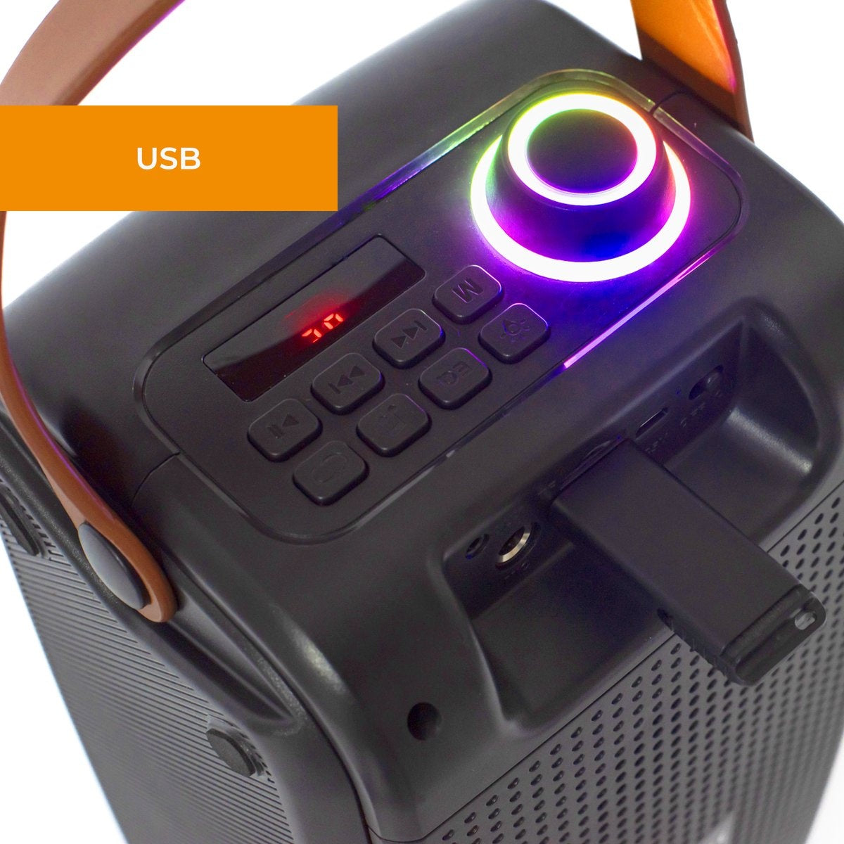 Denver Enceinte Bluetooth sans fil - Effets de lumière - Boîte à musique - AUX - TWS Pairing - BTV230 - Noir