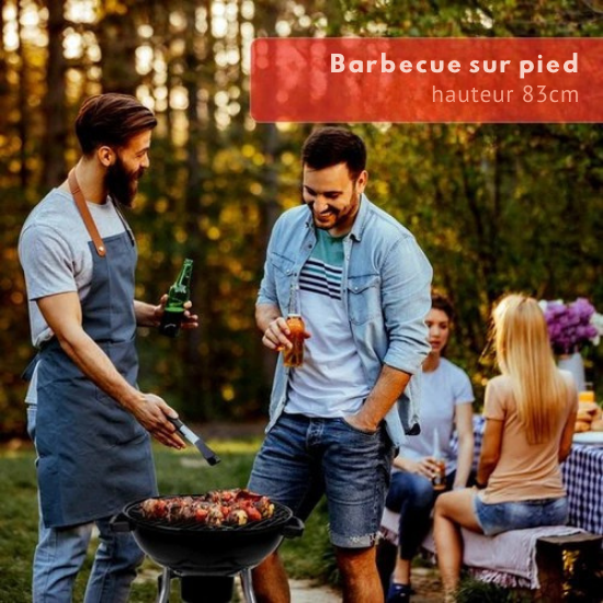 Barbecue au Charbon BBQ Collection - Avec Couvercle et Bac à Cendres - Ø 45 cm – Noir