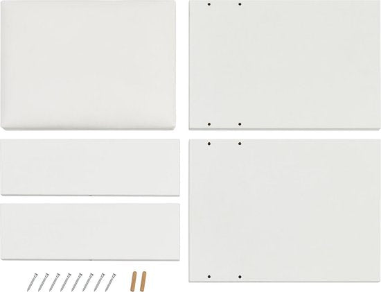 Tabouret de coiffeuse en bois / Tabouret Melly - Blanc - 40 x 30 x 43 cm