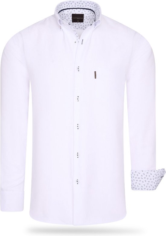 Chemise homme Cappuccino Italia - Regular Fit - Blanc - Taille 3XL - Design classique et confortable