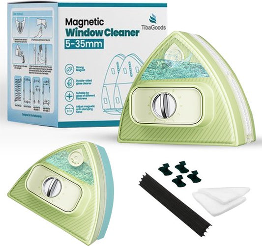 TibaGoods Essuie-vitre magnétique pour double vitrage - Nettoyeur de vitres - Essuie-vitre magnétique - 15-24mm d'épaisseur