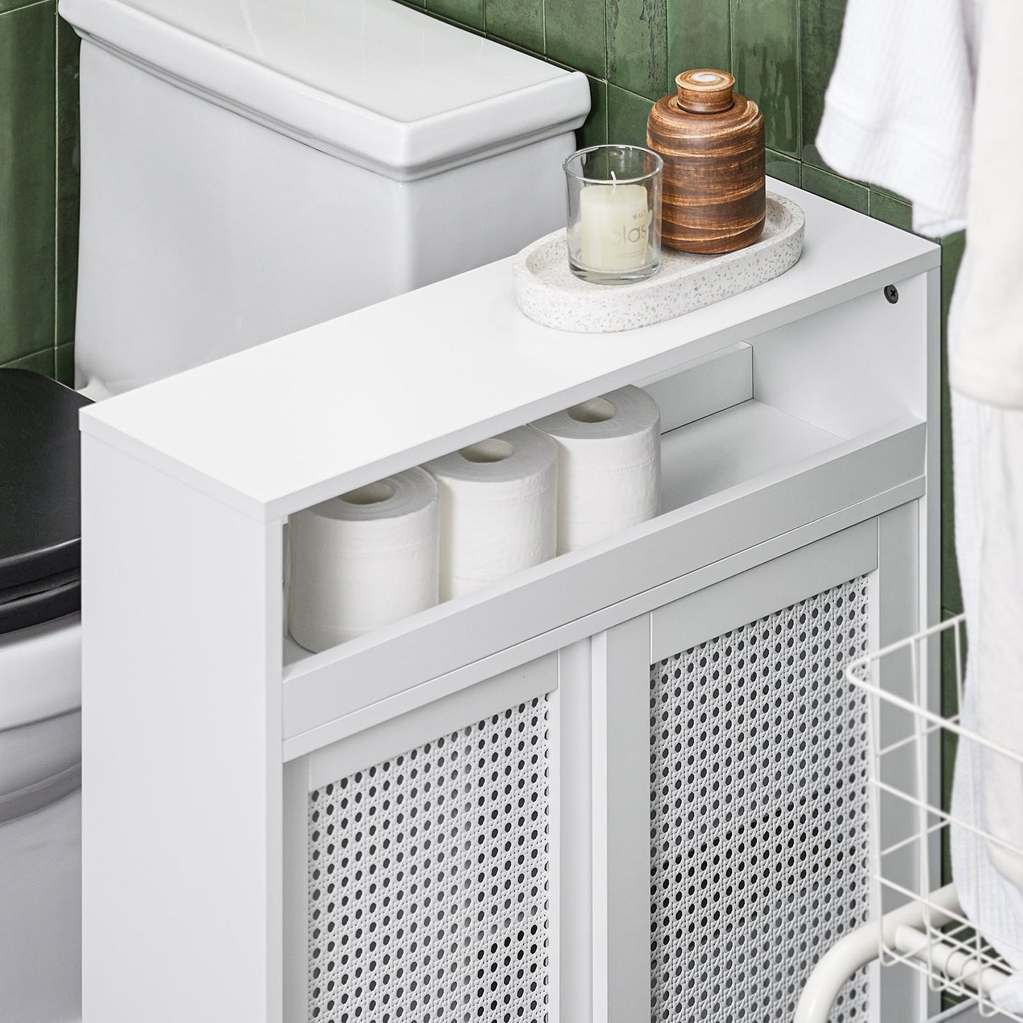 SoBuy Meuble bas - BZR119-W - 65 x 20 x 70 cm - MDF - Blanc