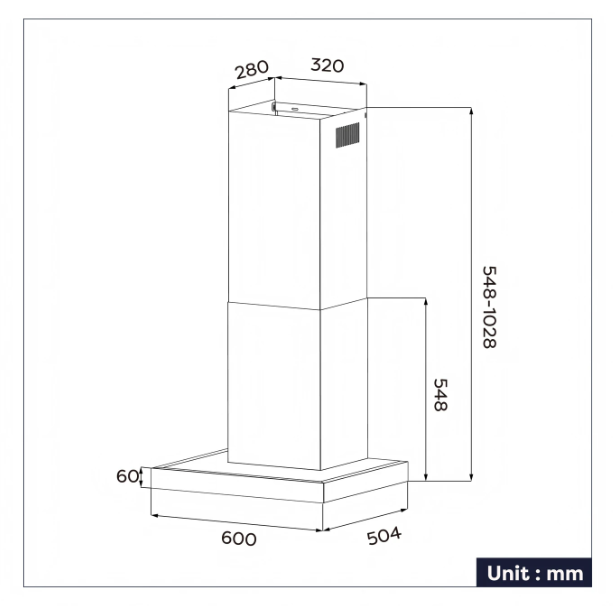 Hotte murale Ciarra CBCB6102 - 60 cm - Application Wi-Fi - 650 m³/h - A+++ - Noir