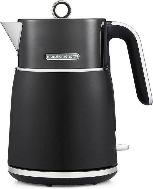 Bouilloire Morphy Richards Signature Opulent 1,5 L - Rapid Boil 3 000 W - Acier inoxydable noir transparent - 23,7 x 16,7 x 26,8 cm