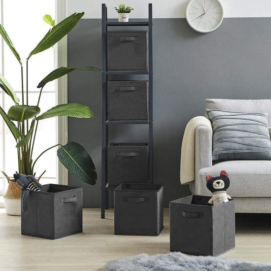 SWILIX® Panier de rangement multifonctionnel / Boîte de rangement - organiseur de placards - 6 pièces - 20 L - Noir