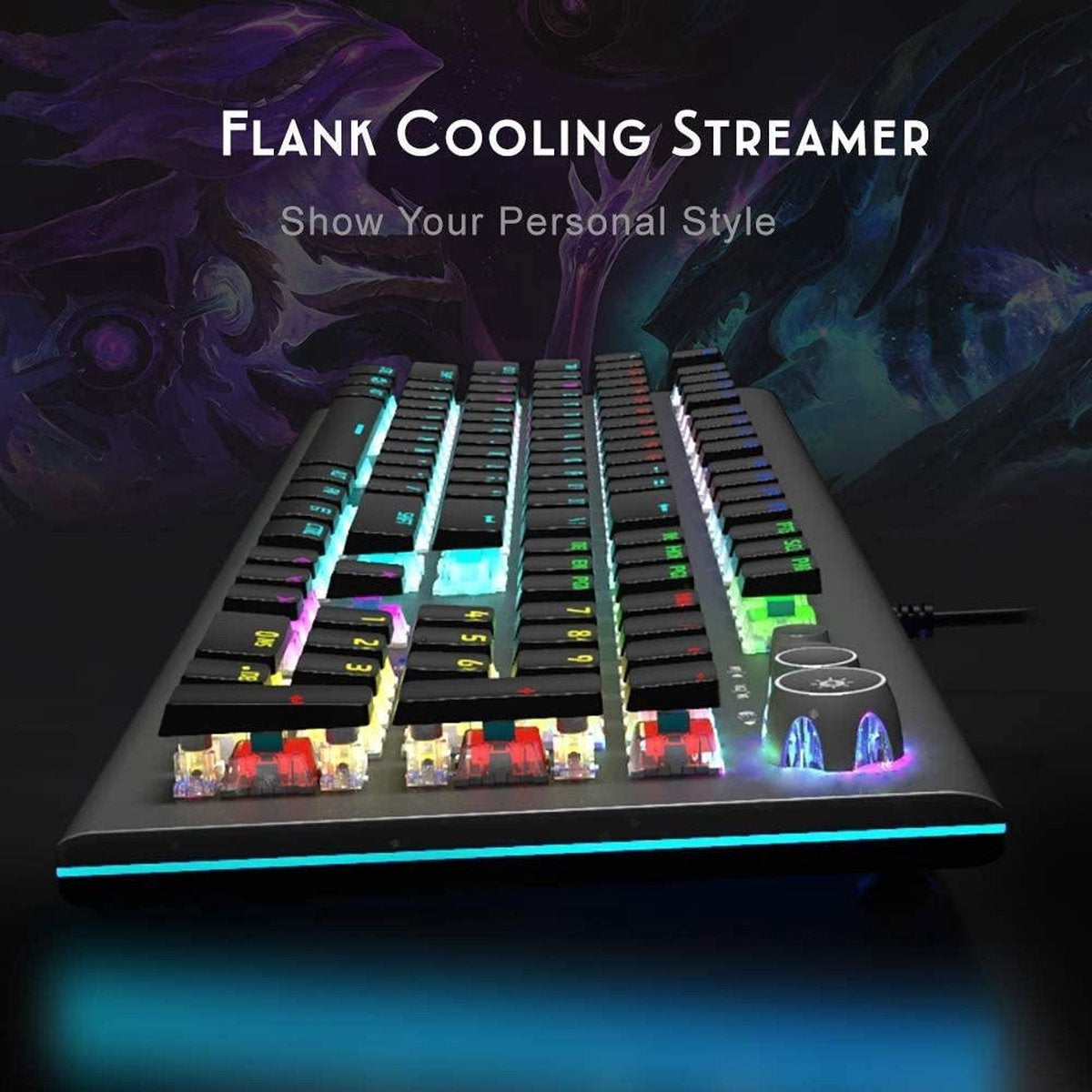 AULA S2096 Clavier mécanique gaming RGB - QWERTY - Interrupteur noir